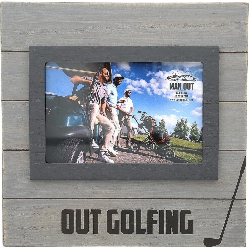 NEW Pavilion - Out Golfing Wood Tabletop Picture Frame, Holds 4 x 6-inch Photo